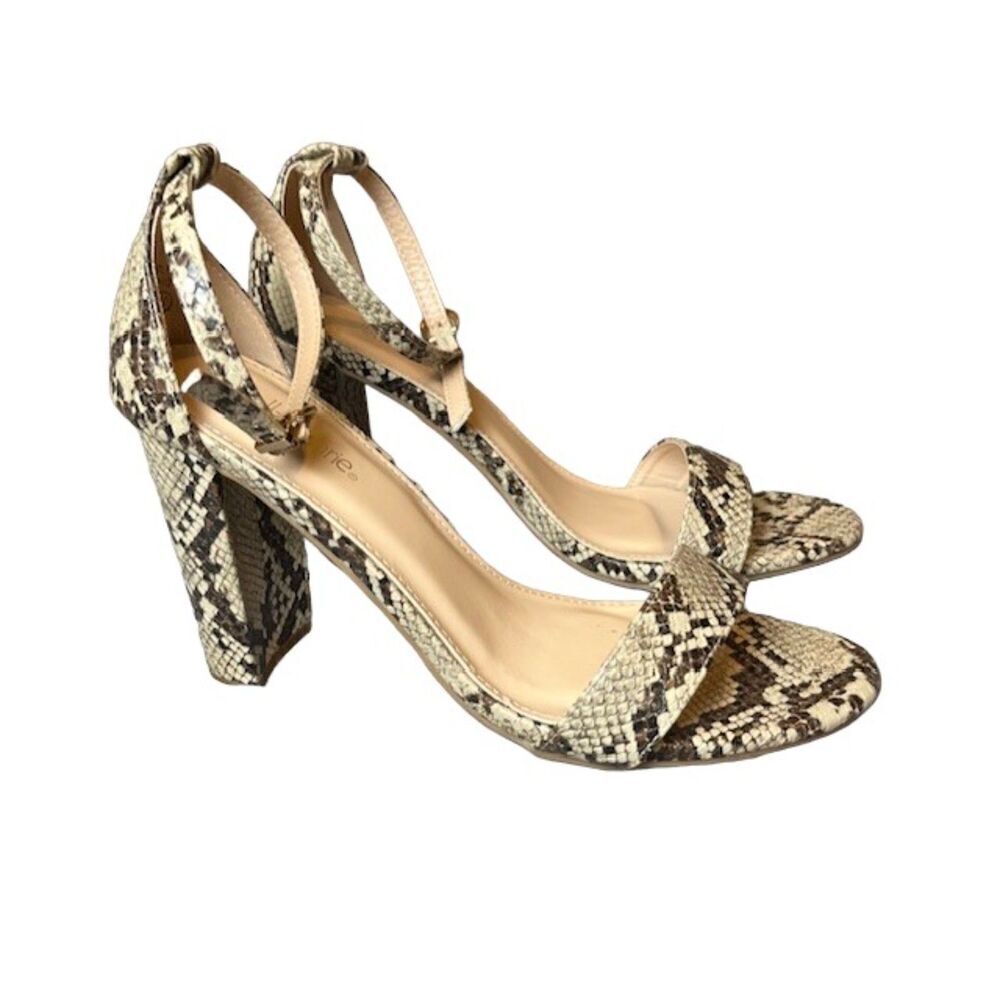 Bella Marie Shirley Python Print Strappy Heeled Sandal Ankle Strap Size‎ 10